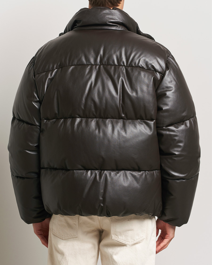 Homme | Manteaux Et Vestes | GANT 240 Mulberry Street | Leather Down Puffer Jacket Deep Brown