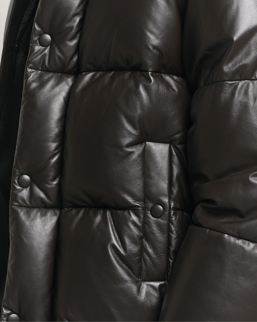 Homme | Manteaux Et Vestes | GANT 240 Mulberry Street | Leather Down Puffer Jacket Deep Brown