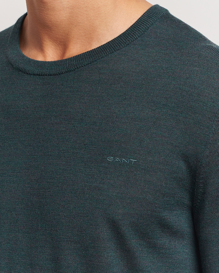 Homme | Pulls Et Tricots | GANT | Extrafine Merino Wool C-Neck Tartan Green