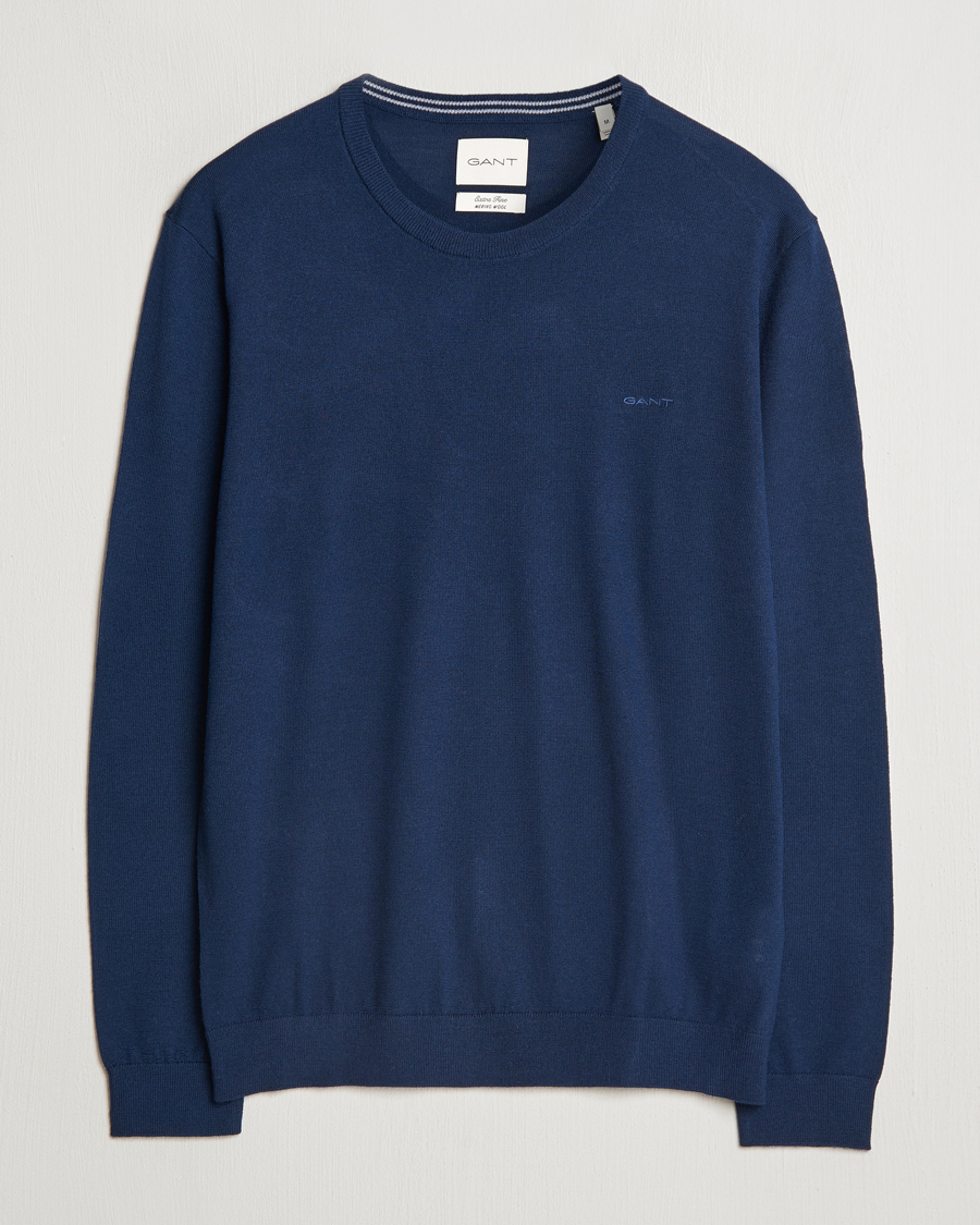 Homme | Pulls Et Tricots | GANT | Extrafine Merino Wool C-Neck Marine