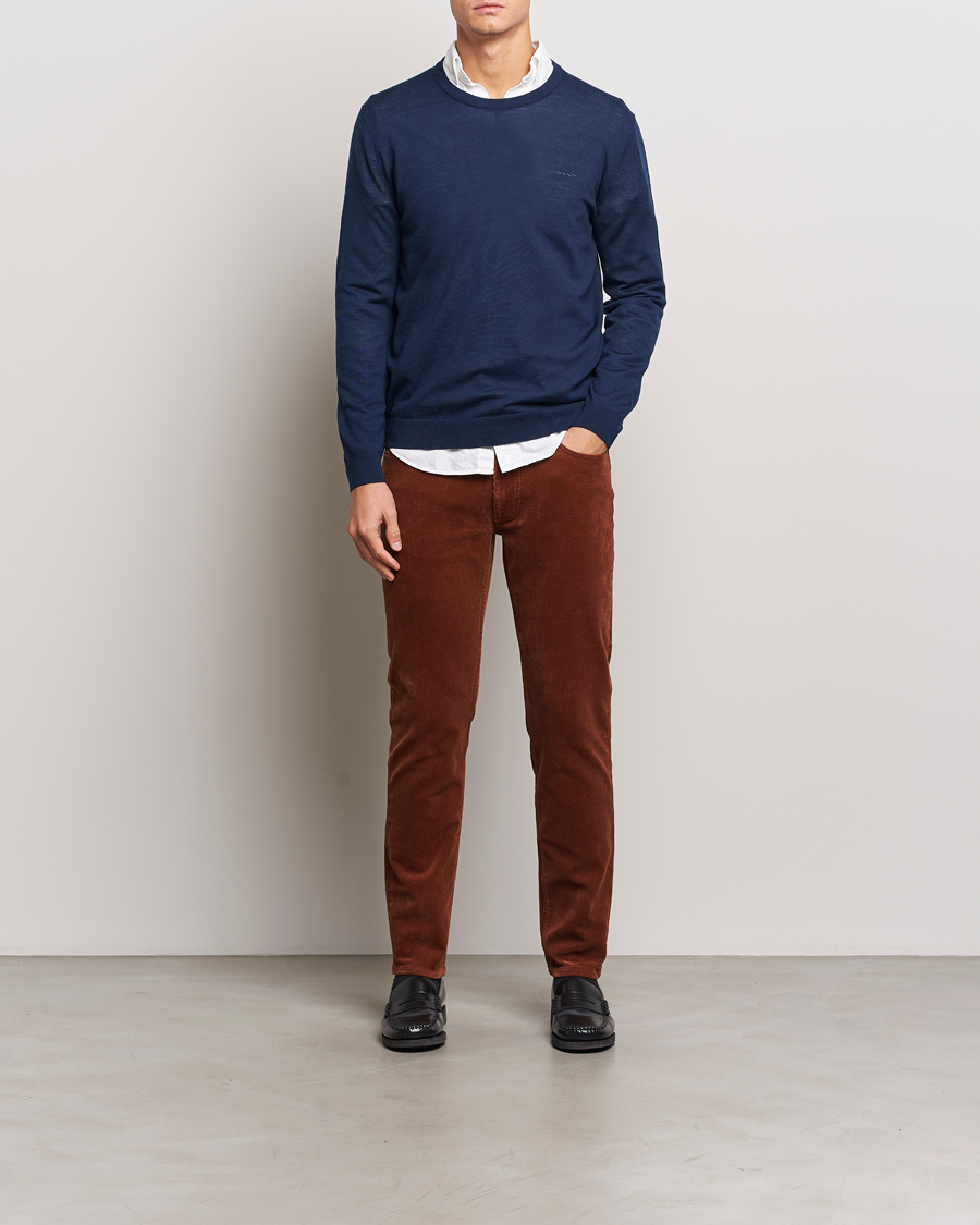 Homme | Pulls Et Tricots | GANT | Extrafine Merino Wool C-Neck Marine