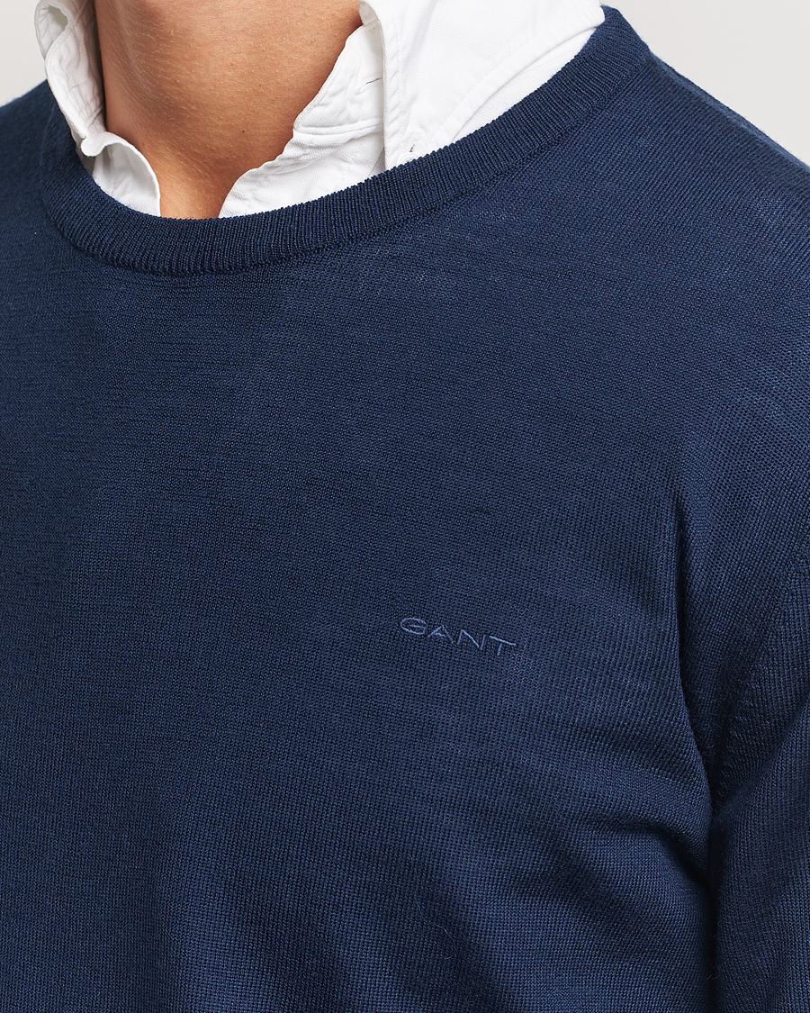 Homme | Pulls Et Tricots | GANT | Extrafine Merino Wool C-Neck Marine