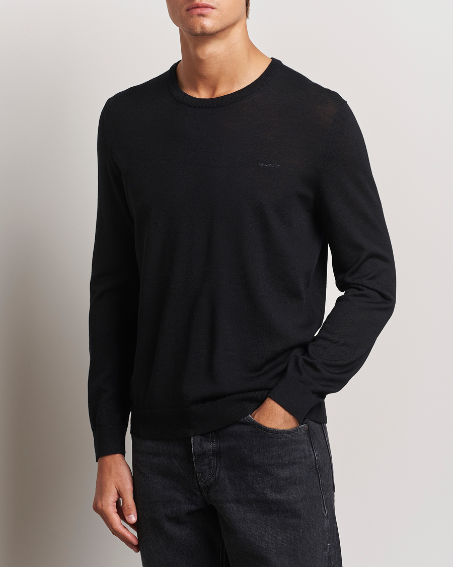 Homme | Pulls Et Tricots | GANT | Extrafine Merino Wool C-Neck Black