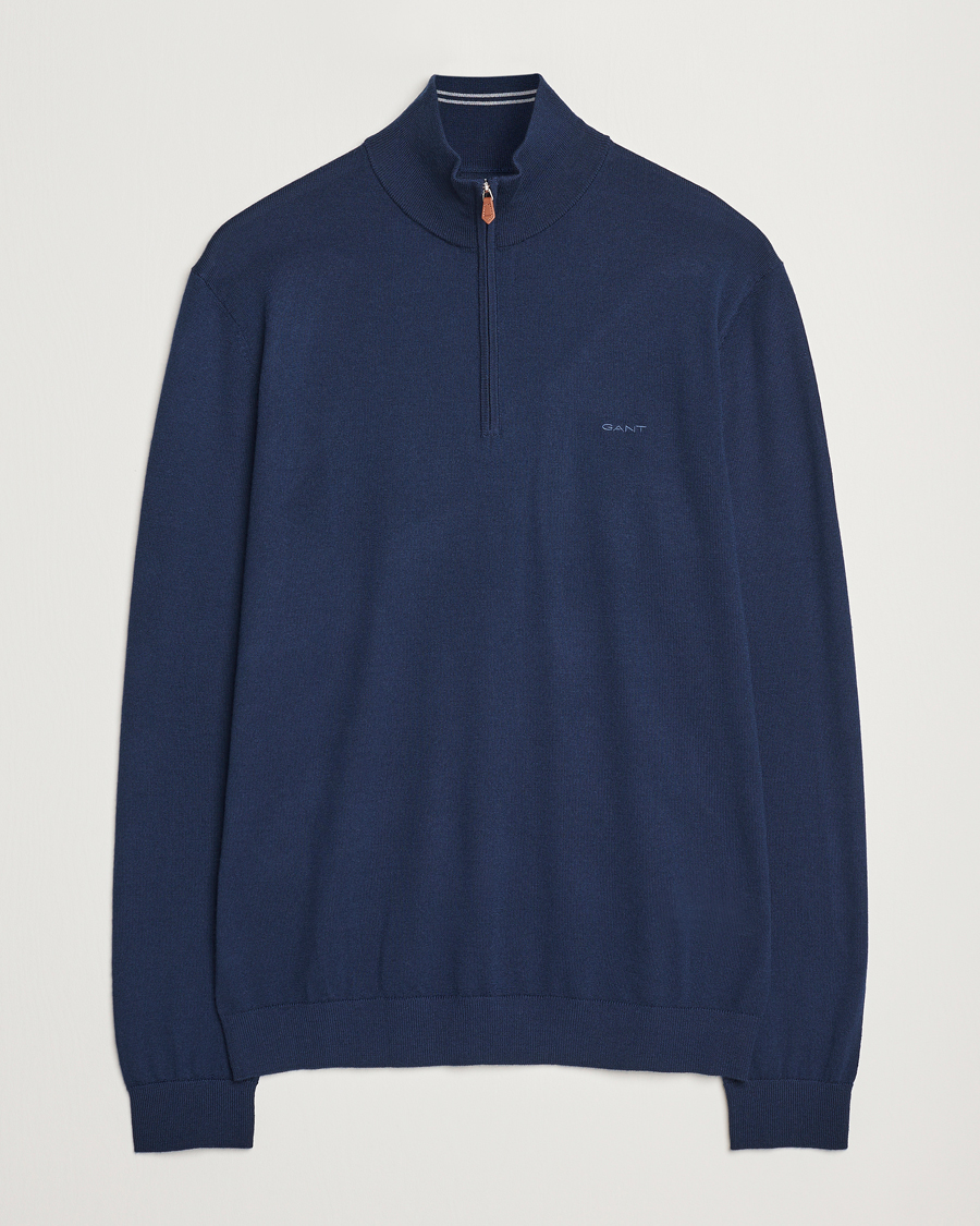 Homme | Pulls Et Tricots | GANT | Extrafine Merino Wool Half Zip Marine