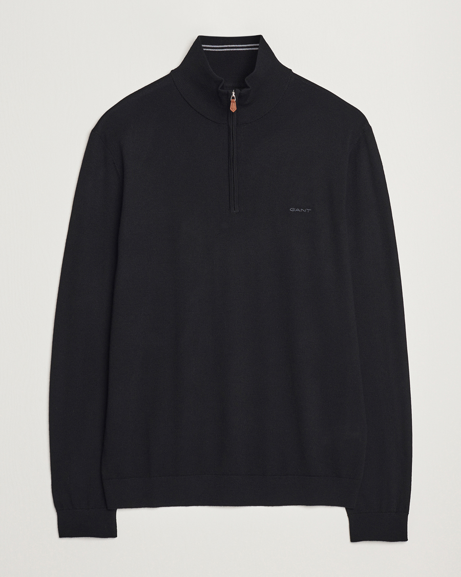 Homme | Pulls Et Tricots | GANT | Extrafine Merino Wool Half Zip Black