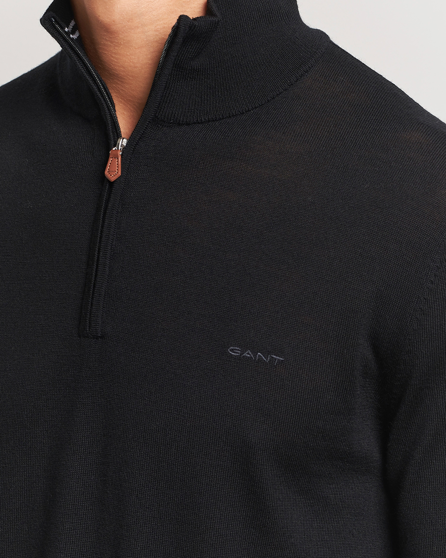 Homme | Pulls Et Tricots | GANT | Extrafine Merino Wool Half Zip Black