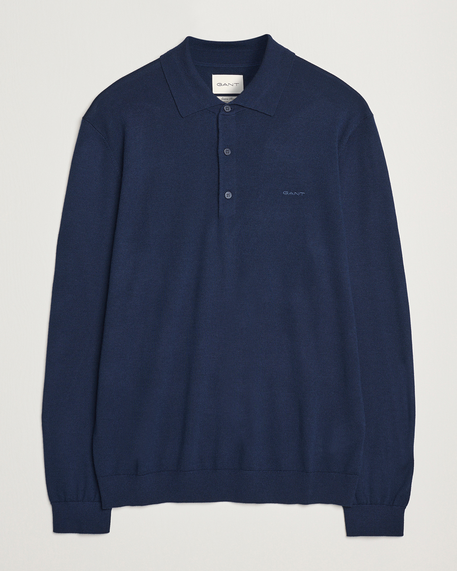 Homme | Pulls Et Tricots | GANT | Extrafine Merino Wool Polo Marine