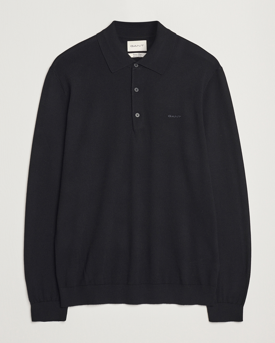Homme | Pulls Et Tricots | GANT | Extrafine Merino Wool Polo Black