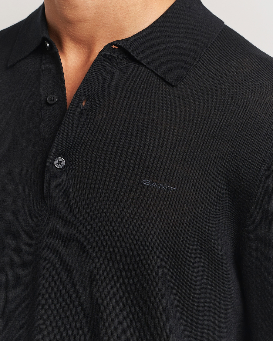 Homme | Pulls Et Tricots | GANT | Extrafine Merino Wool Polo Black