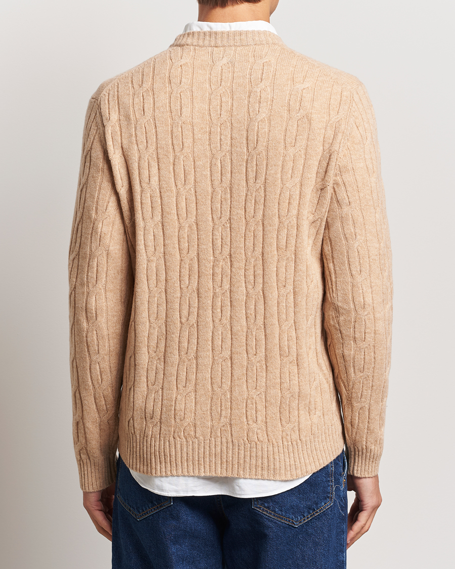 Homme | Pulls Et Tricots | GANT | Lambswool Cable C-Neck Khaki Melange