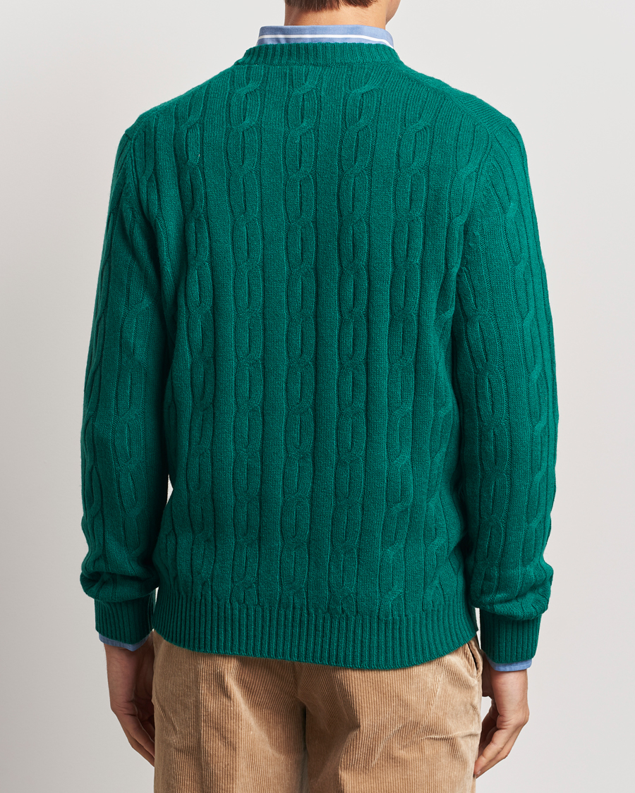 Homme | Pulls Et Tricots | GANT | Lambswool Cable C-Neck Deep Forest Green