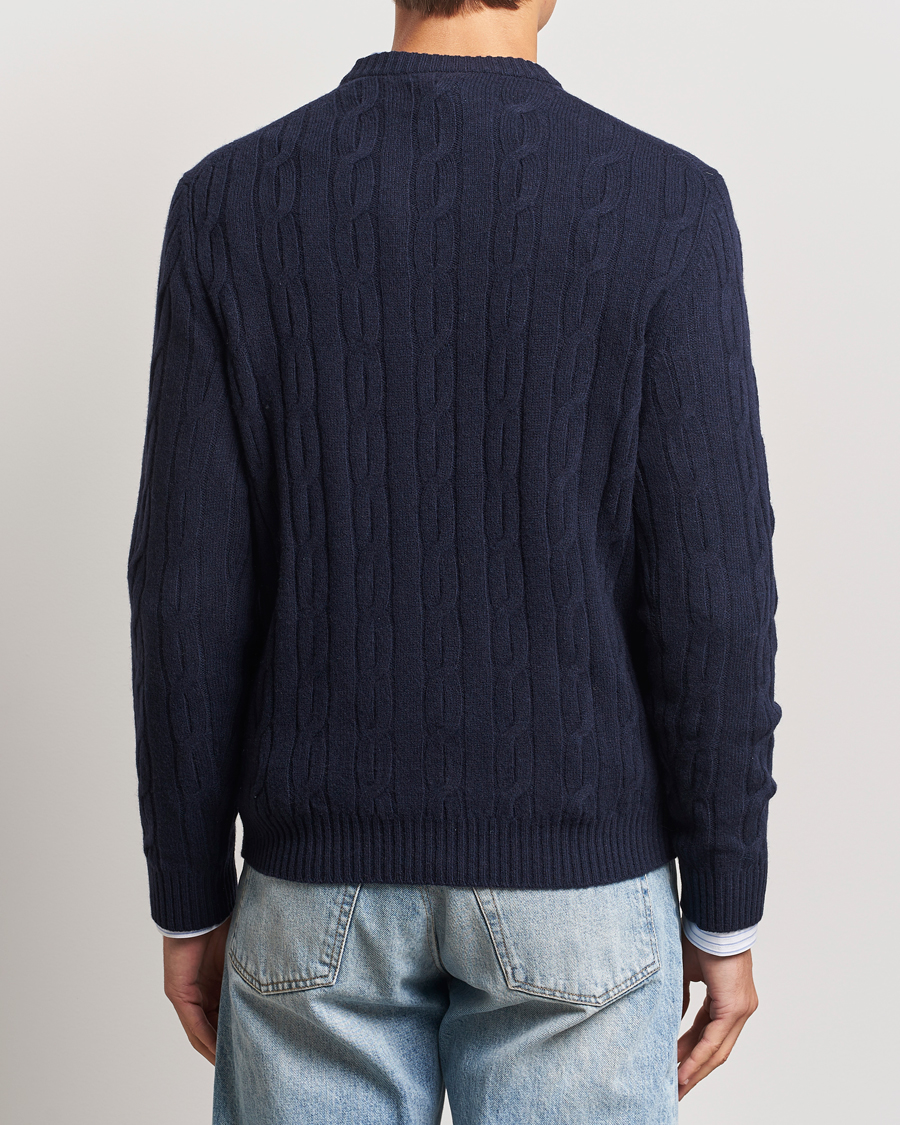 Homme | Pulls Et Tricots | GANT | Lambswool Cable C-Neck Evening Blue