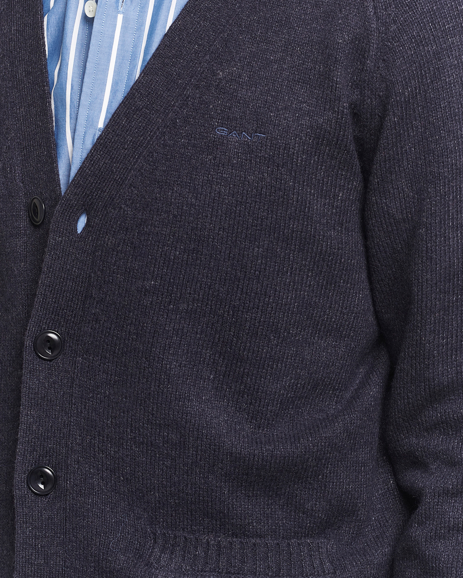 Homme | Pulls Et Tricots | GANT | Wool Blend Cardigan Dark Navy Melange
