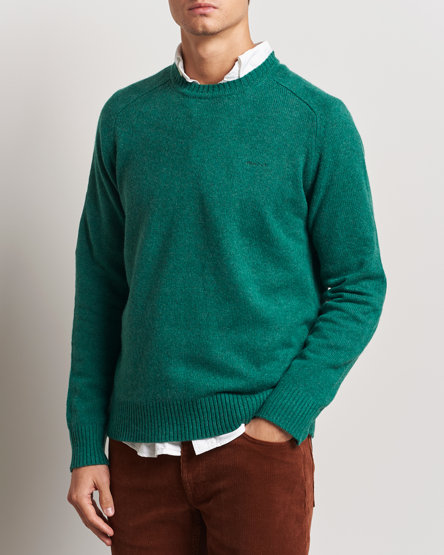 Homme | Pulls Et Tricots | GANT | Wool Blend C-Neck Deep Forest Green