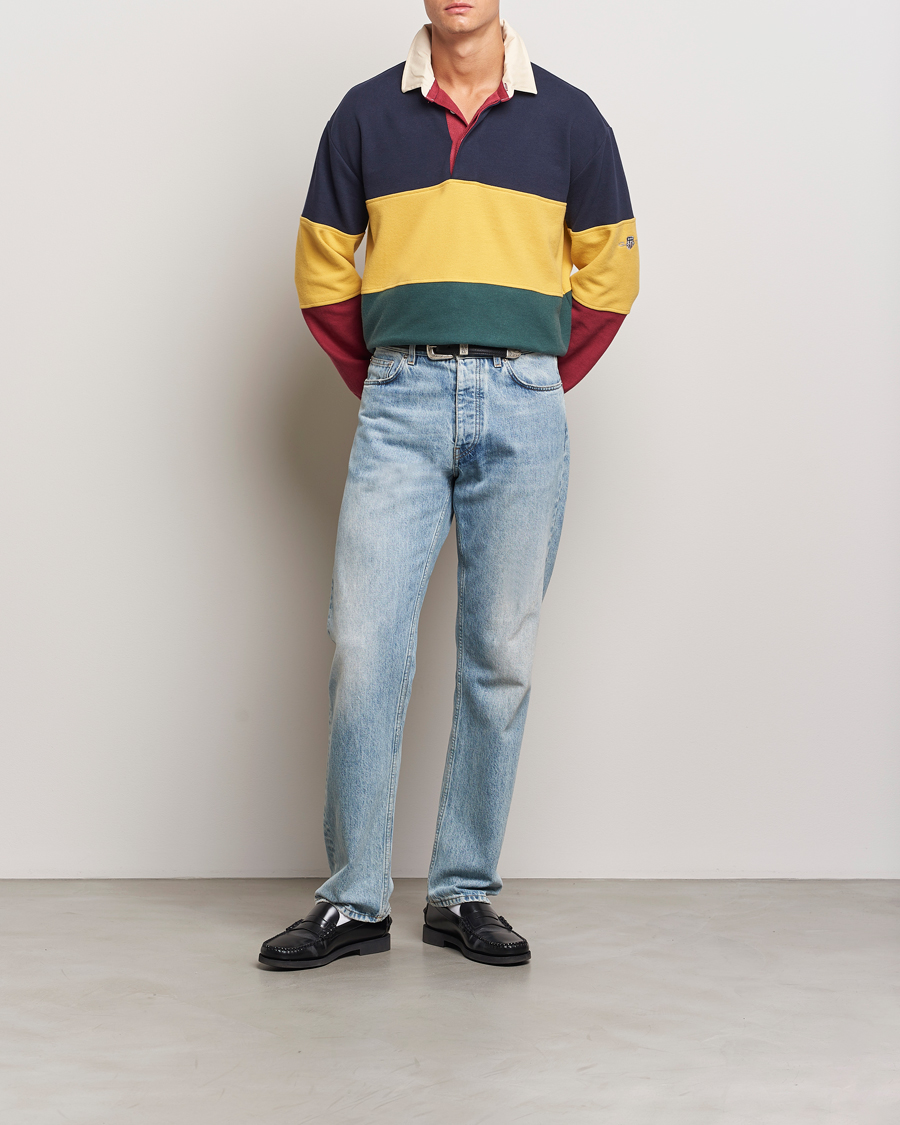Homme | Pulls Et Tricots | GANT | Sweat Color Block Heavy Rugger Evening Blue