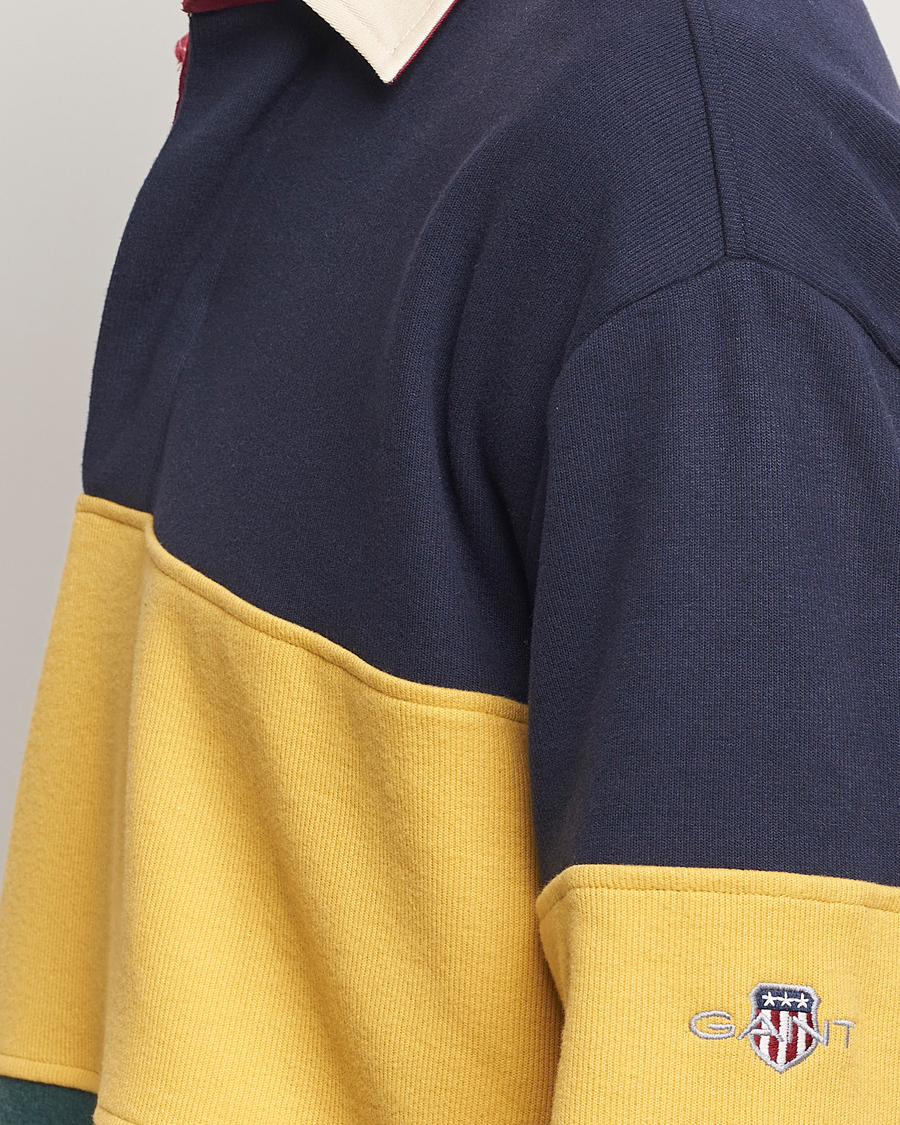 Homme | Pulls Et Tricots | GANT | Sweat Color Block Heavy Rugger Evening Blue