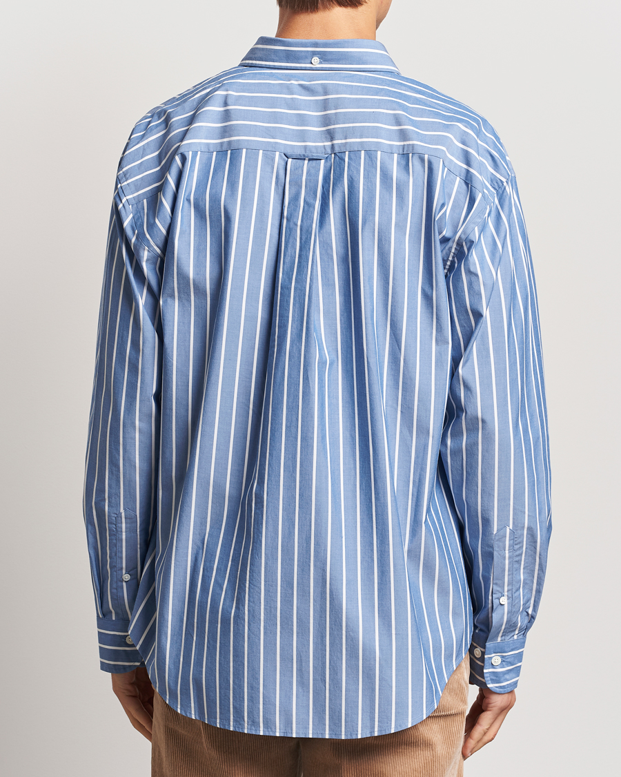 Homme | Chemises | GANT | Rel Herigate Poplin Stripe Shirt Lapis Blue