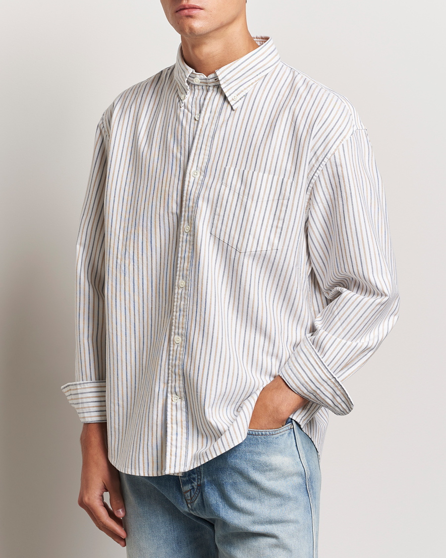 Homme | Chemises | GANT | Rel Herigate Oxford Stripe Shirt Eggshell