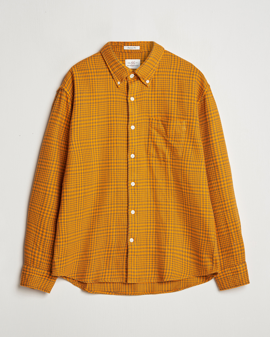 Homme | Chemises | GANT | Rel Houndstooth Shirt Sweet Orange