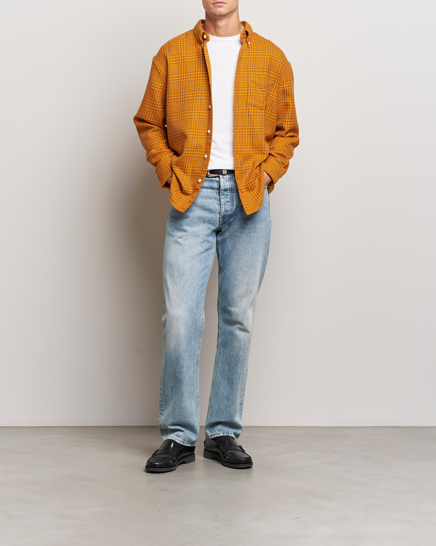 Homme | Chemises | GANT | Rel Houndstooth Shirt Sweet Orange