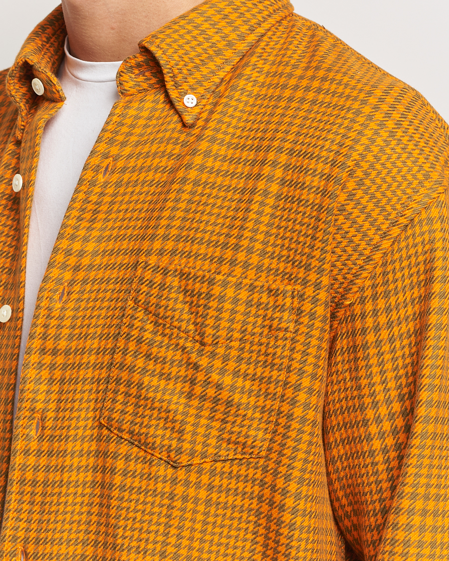 Homme | Chemises | GANT | Rel Houndstooth Shirt Sweet Orange