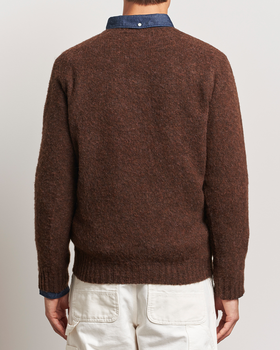 Homme | Pulls Et Tricots | Harley Of Scotland | Brushed Supersoft Lambswool Crewneck Coffee