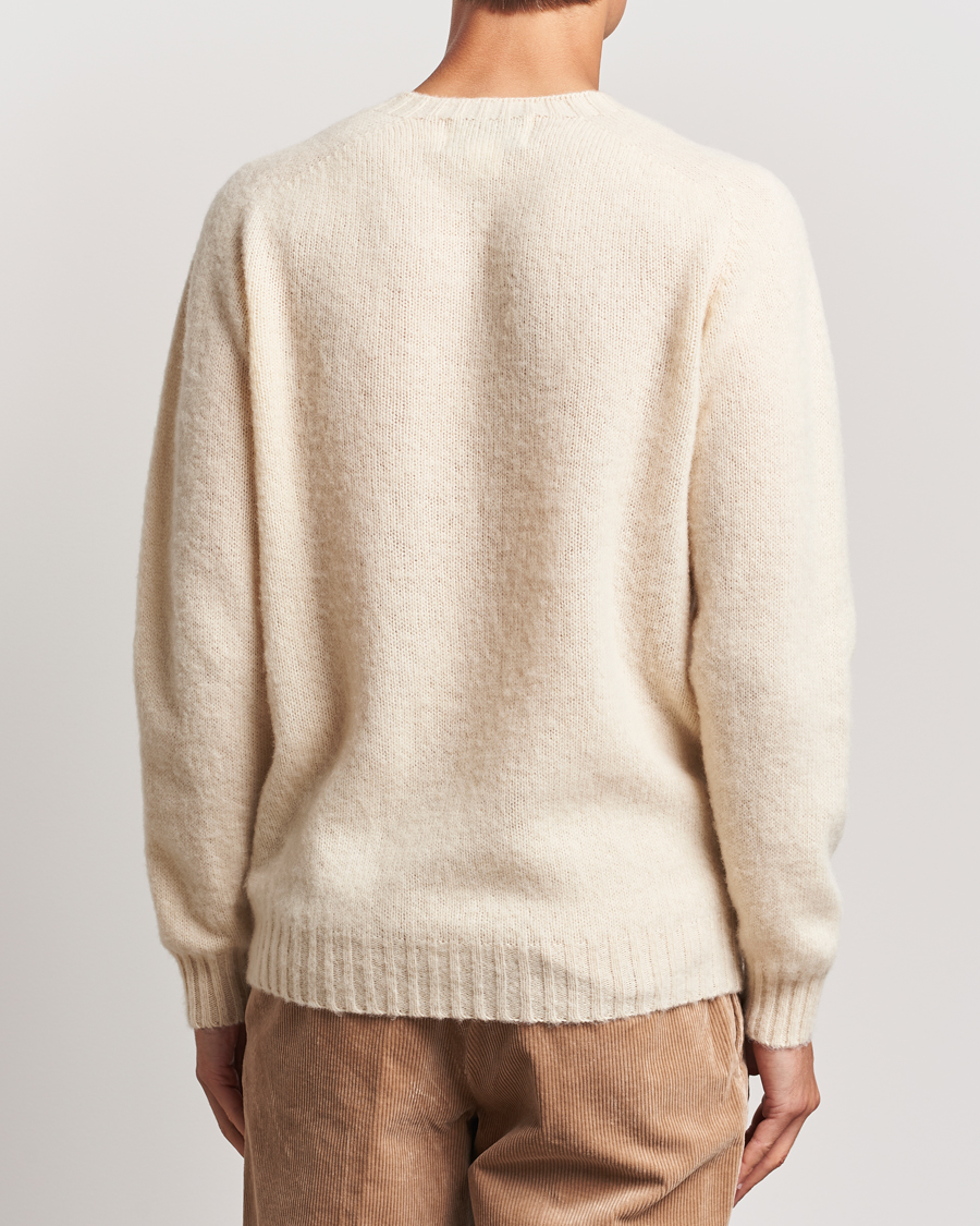 Homme | Pulls Et Tricots | Harley Of Scotland | Brushed Supersoft Lambswool Crewneck Cream