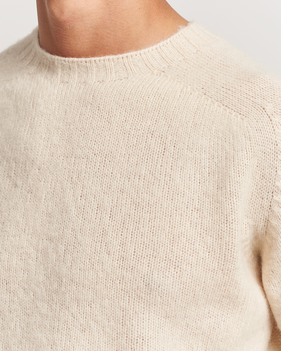 Homme | Pulls Et Tricots | Harley Of Scotland | Brushed Supersoft Lambswool Crewneck Cream