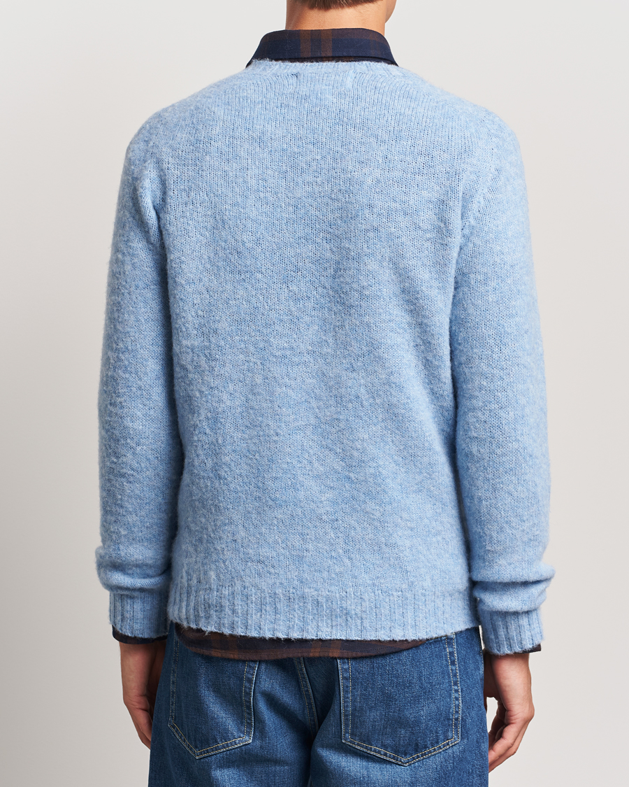 Homme | Pulls Et Tricots | Harley Of Scotland | Brushed Supersoft Lambswool Crewneck Ice Sea