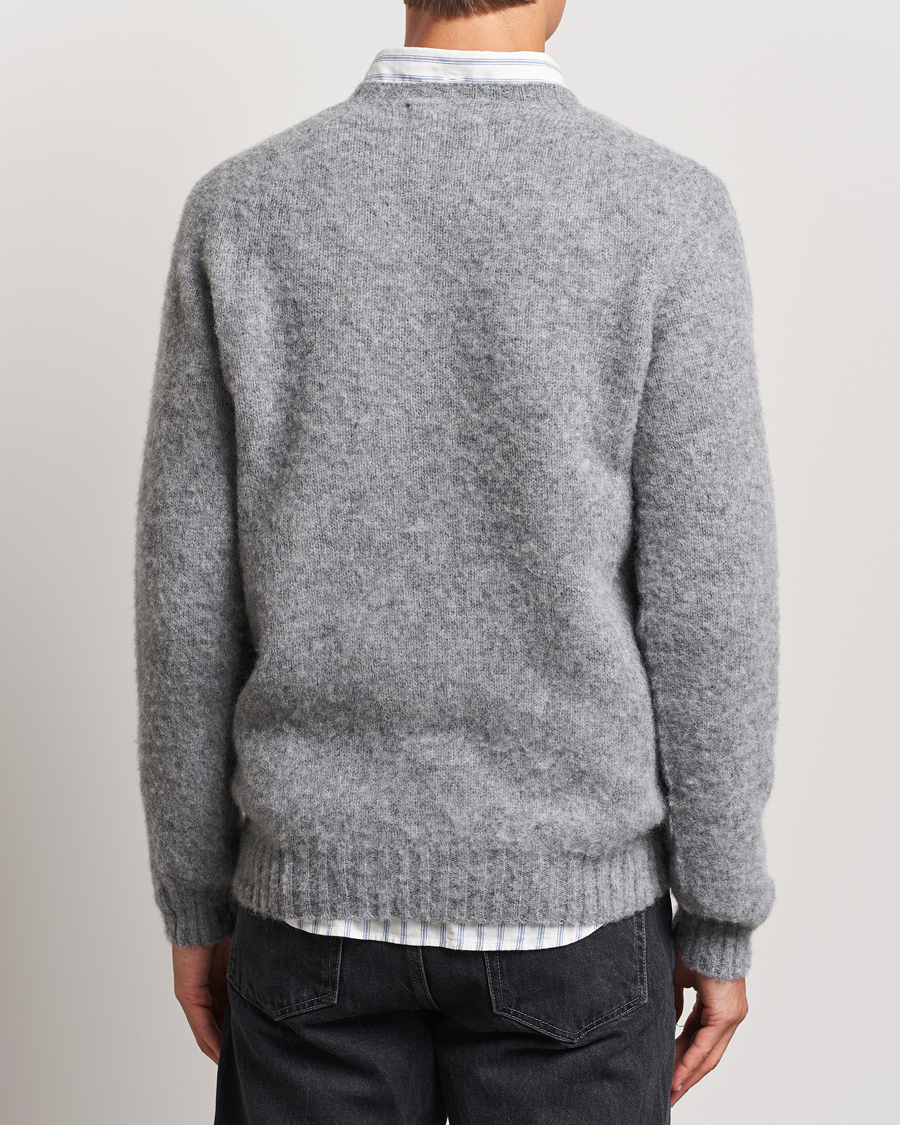 Homme | Pulls Et Tricots | Harley Of Scotland | Brushed Supersoft Lambswool Crewneck Medium Grey