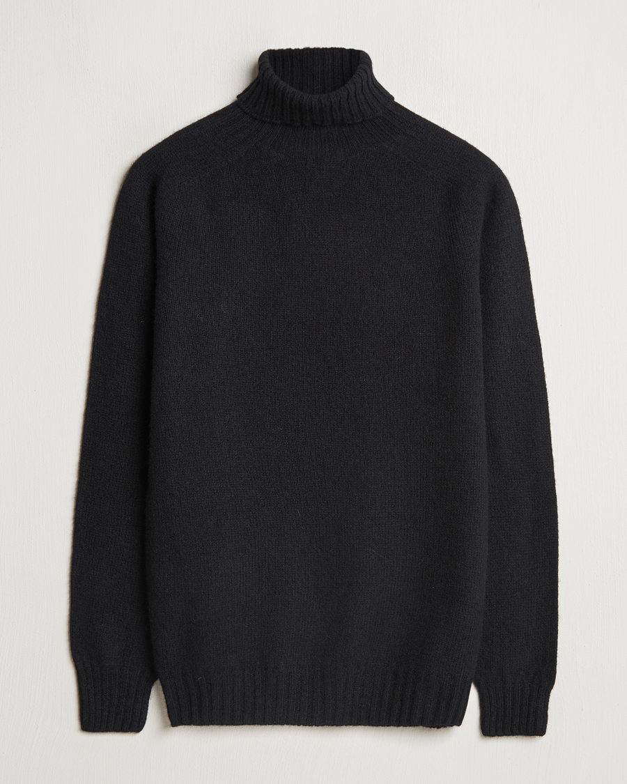 Homme | Pulls Et Tricots | Harley Of Scotland | Supersoft Lambswool Rollneck Black