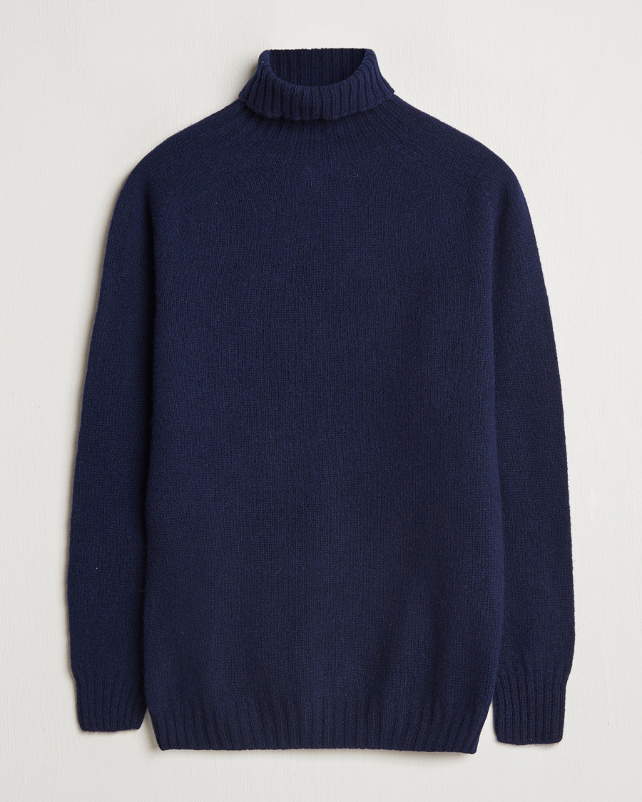 Homme | Pulls Et Tricots | Harley Of Scotland | Supersoft Lambswool Rollneck Navy