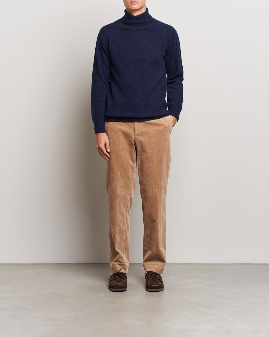 Homme | Pulls Et Tricots | Harley Of Scotland | Supersoft Lambswool Rollneck Navy