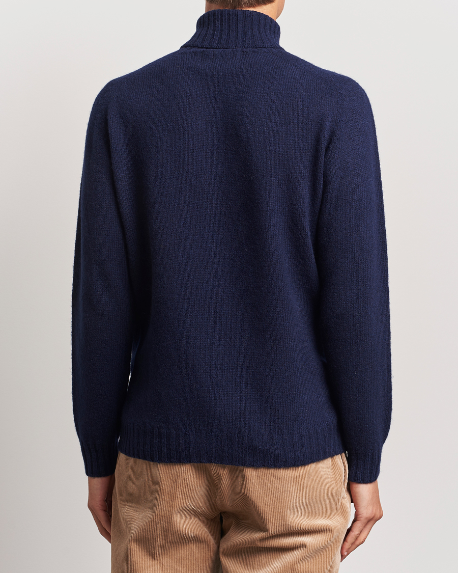 Homme | Pulls Et Tricots | Harley Of Scotland | Supersoft Lambswool Rollneck Navy