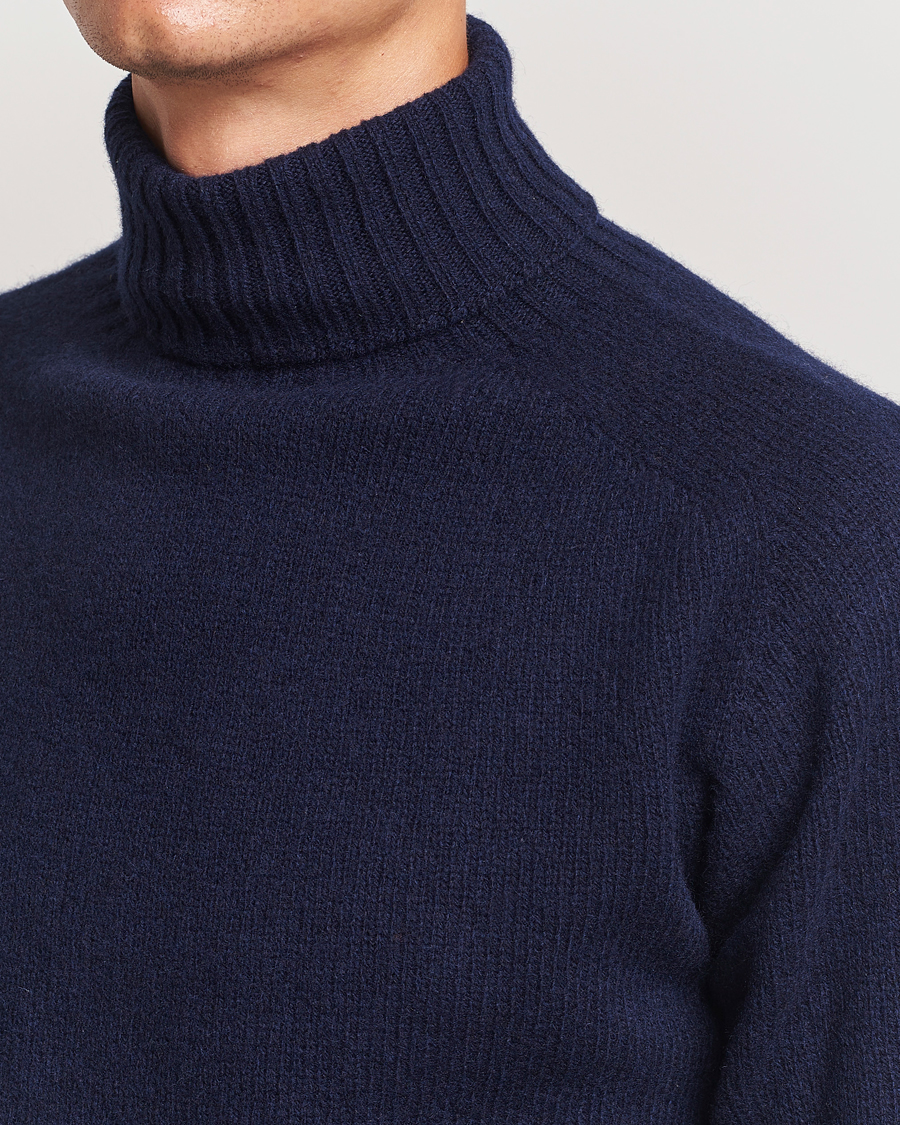 Homme | Pulls Et Tricots | Harley Of Scotland | Supersoft Lambswool Rollneck Navy