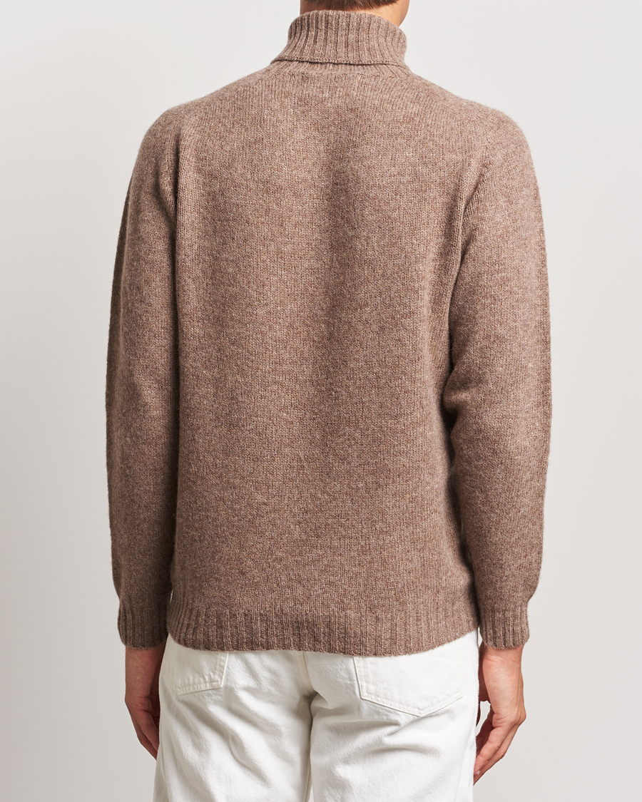 Homme | Pulls Et Tricots | Harley Of Scotland | Supersoft Lambswool Rollneck Nutmeg Brown