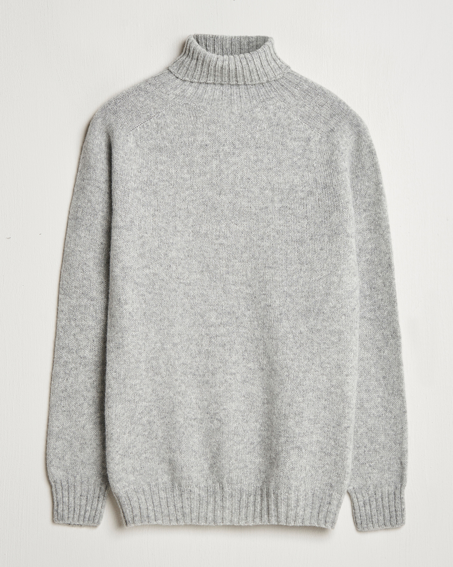 Homme | Pulls Et Tricots | Harley Of Scotland | Supersoft Lambswool Rollneck Silver Grey