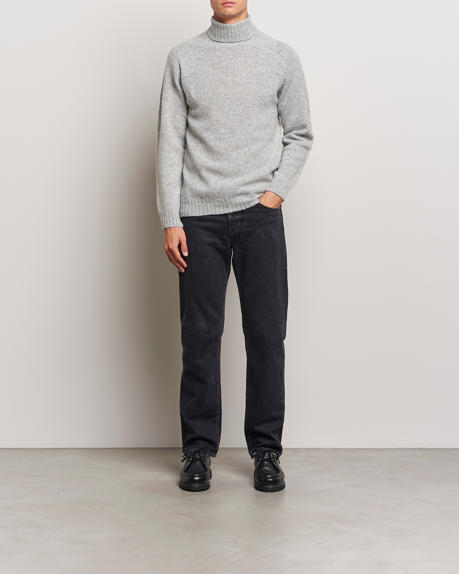Homme | Pulls Et Tricots | Harley Of Scotland | Supersoft Lambswool Rollneck Silver Grey