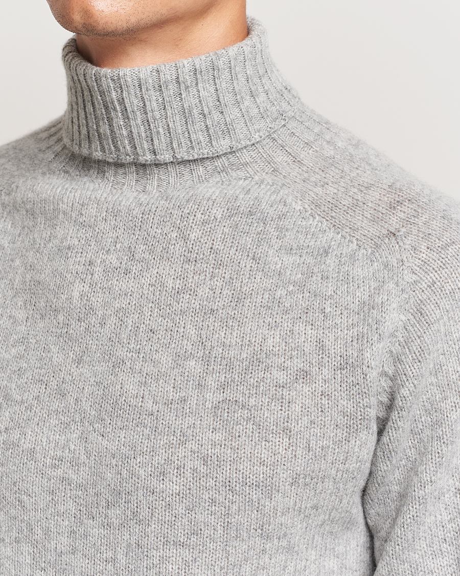 Homme | Pulls Et Tricots | Harley Of Scotland | Supersoft Lambswool Rollneck Silver Grey