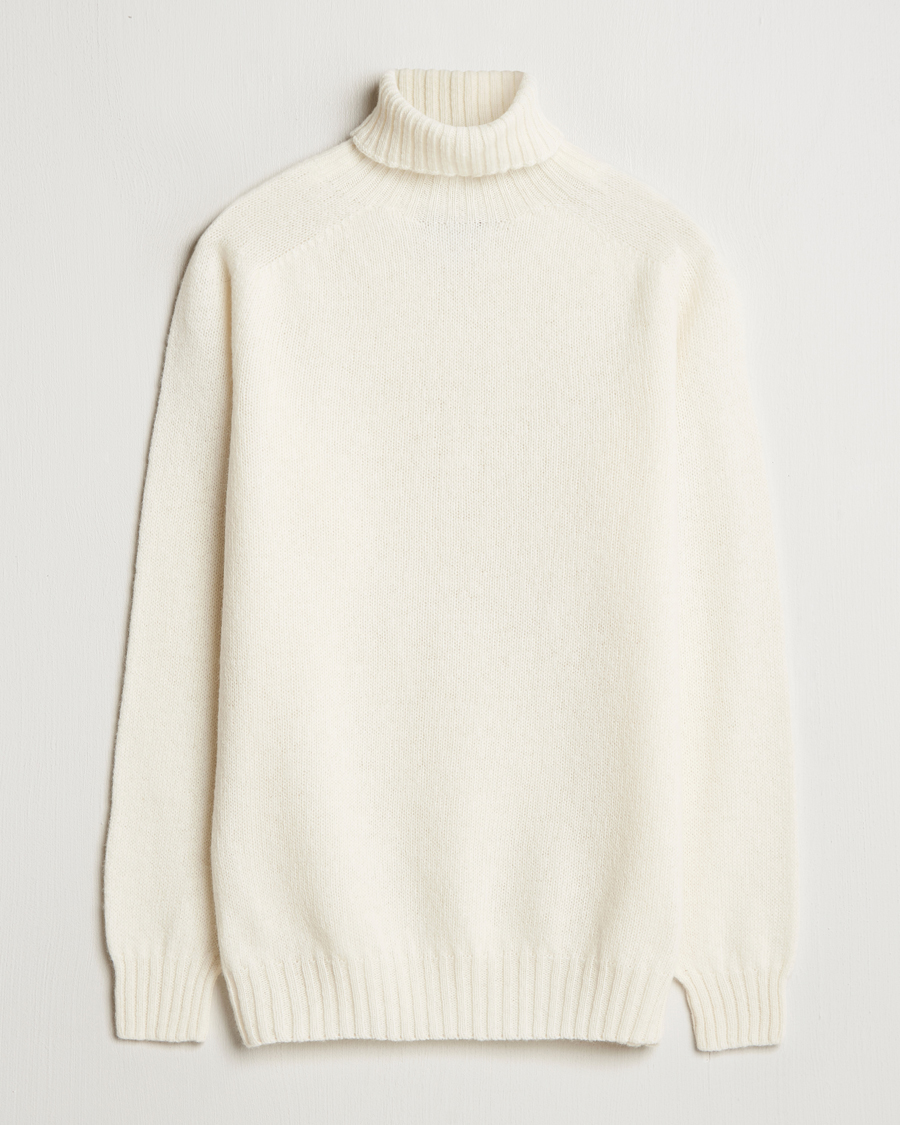 Homme | Pulls Et Tricots | Harley Of Scotland | Supersoft Lambswool Rollneck Winter White