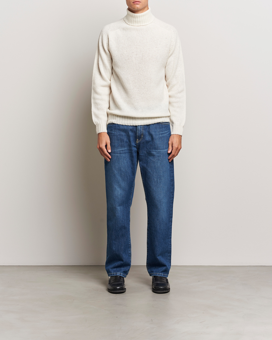 Homme | Pulls Et Tricots | Harley Of Scotland | Supersoft Lambswool Rollneck Winter White