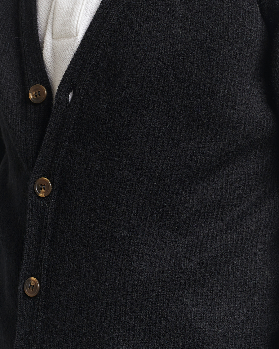 Homme | Pulls Et Tricots | Harley Of Scotland | Supersoft Lambswool Cardigan Black