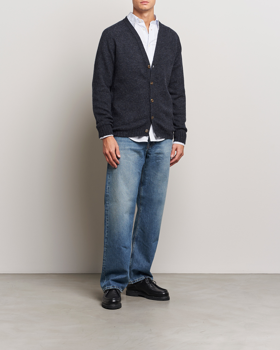 Homme | Pulls Et Tricots | Harley Of Scotland | Supersoft Lambswool Cardigan Charcoal