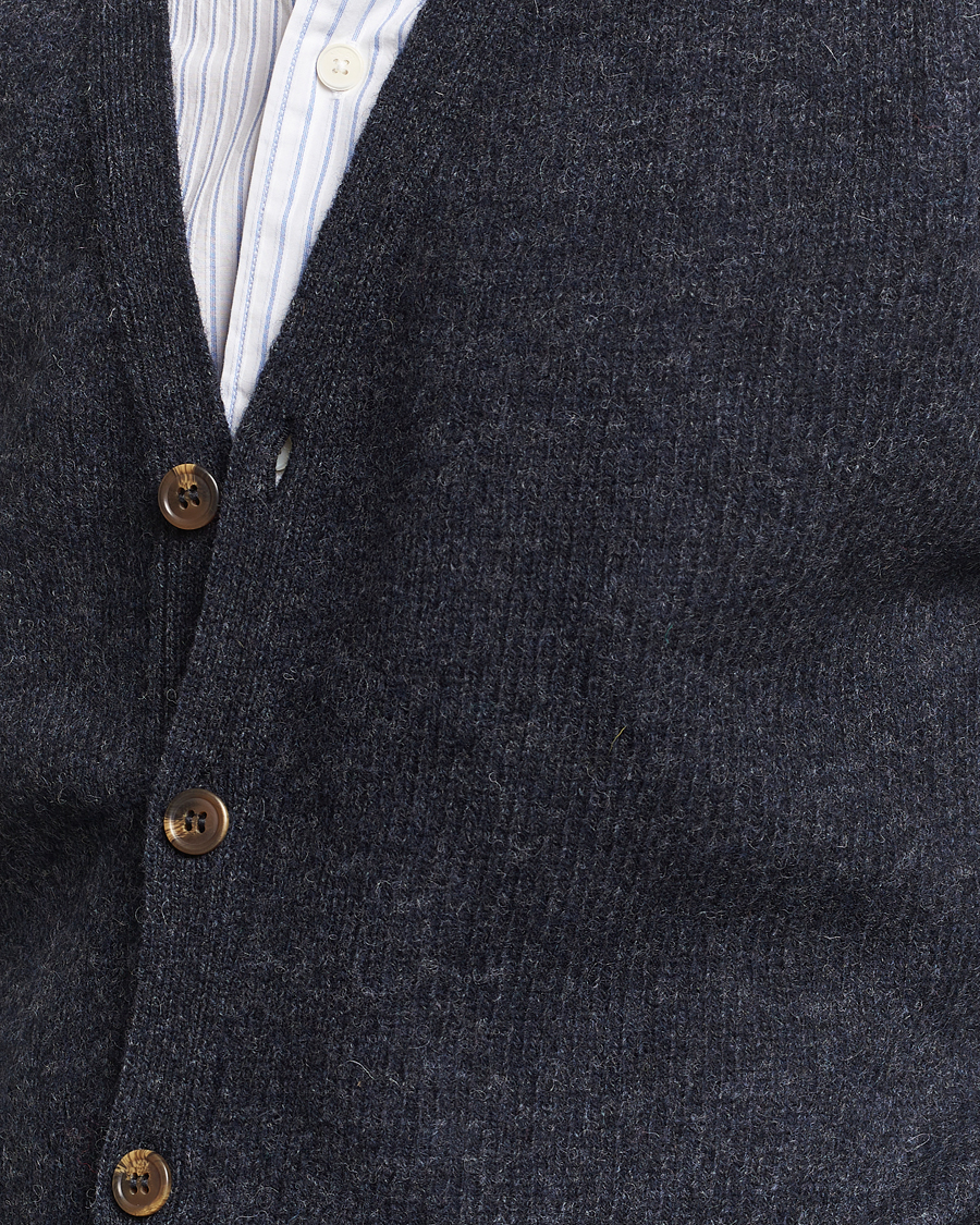 Homme | Pulls Et Tricots | Harley Of Scotland | Supersoft Lambswool Cardigan Charcoal