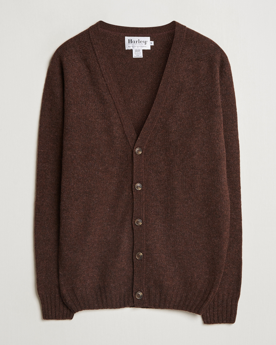 Homme | Pulls Et Tricots | Harley Of Scotland | Supersoft Lambswool Cardigan Coffee