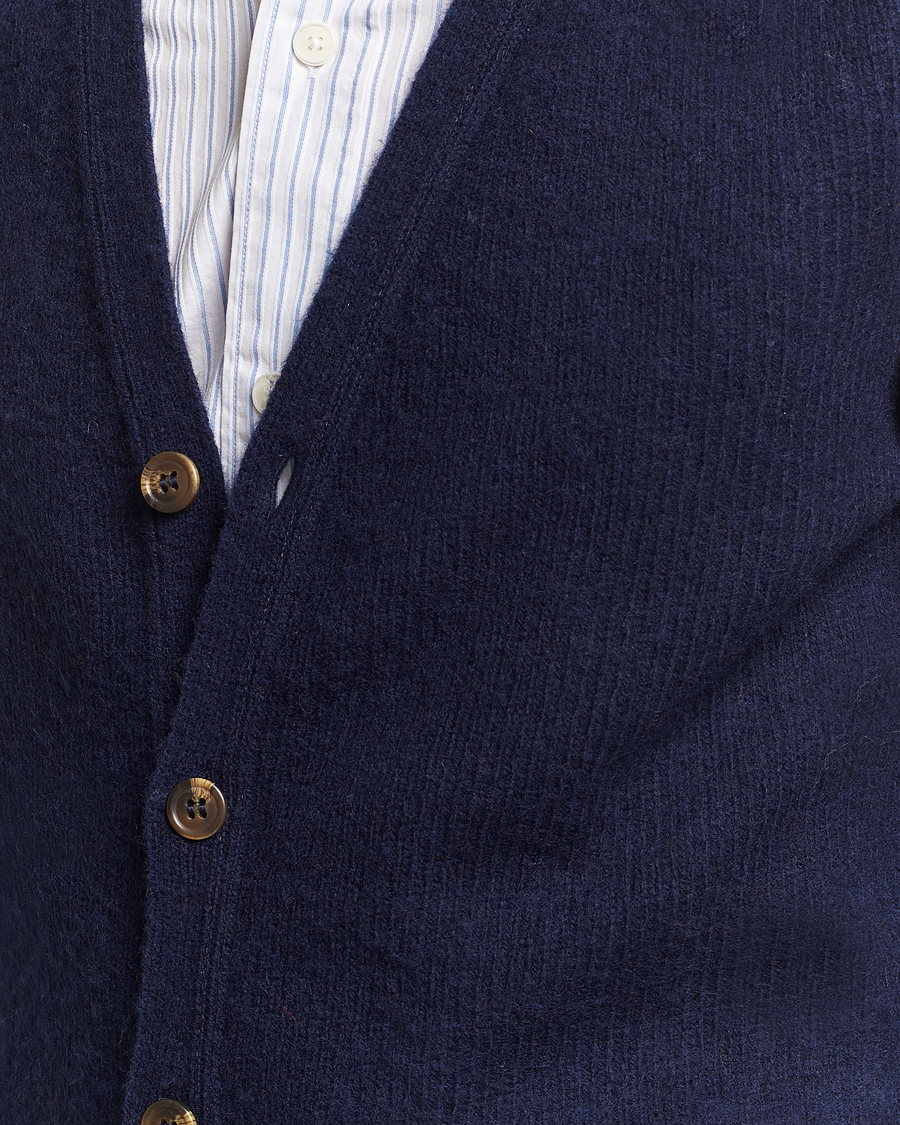 Homme | Pulls Et Tricots | Harley Of Scotland | Supersoft Lambswool Cardigan Navy