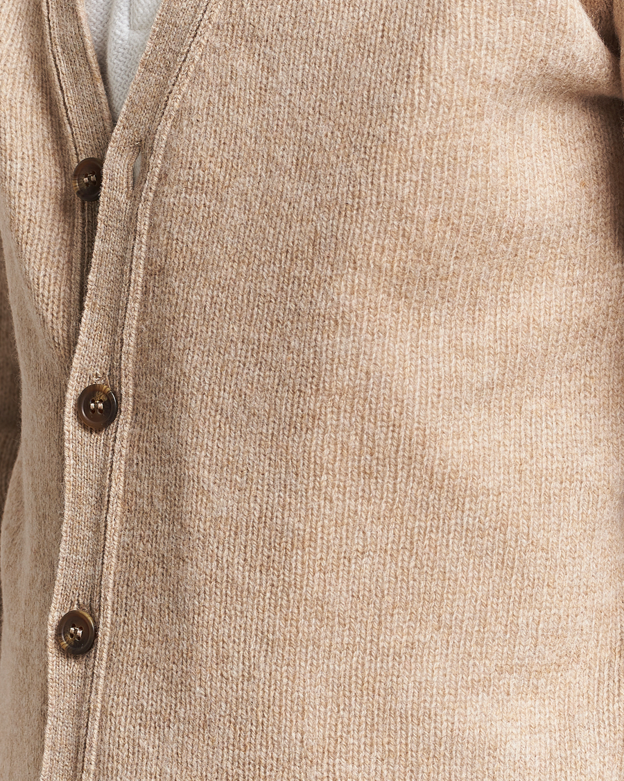 Homme | Pulls Et Tricots | Harley Of Scotland | Supersoft Lambswool Cardigan Oatmilk