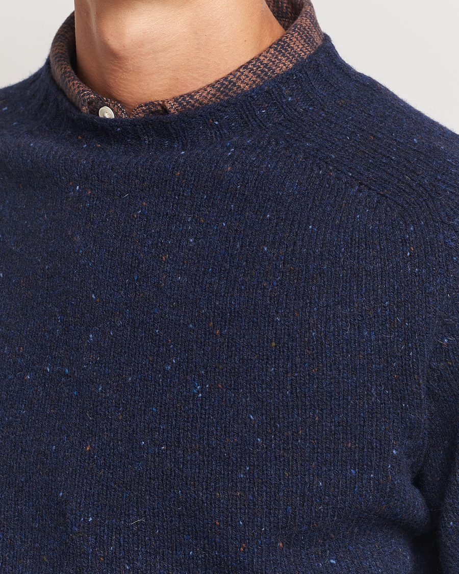 Homme | Pulls Et Tricots | Harley Of Scotland | Donegal Wool Crewneck Jura Blue