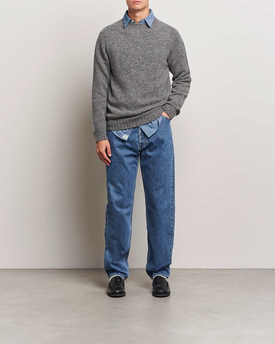 Homme | Pulls Et Tricots | Harley Of Scotland | Donegal Wool Crewneck Grey