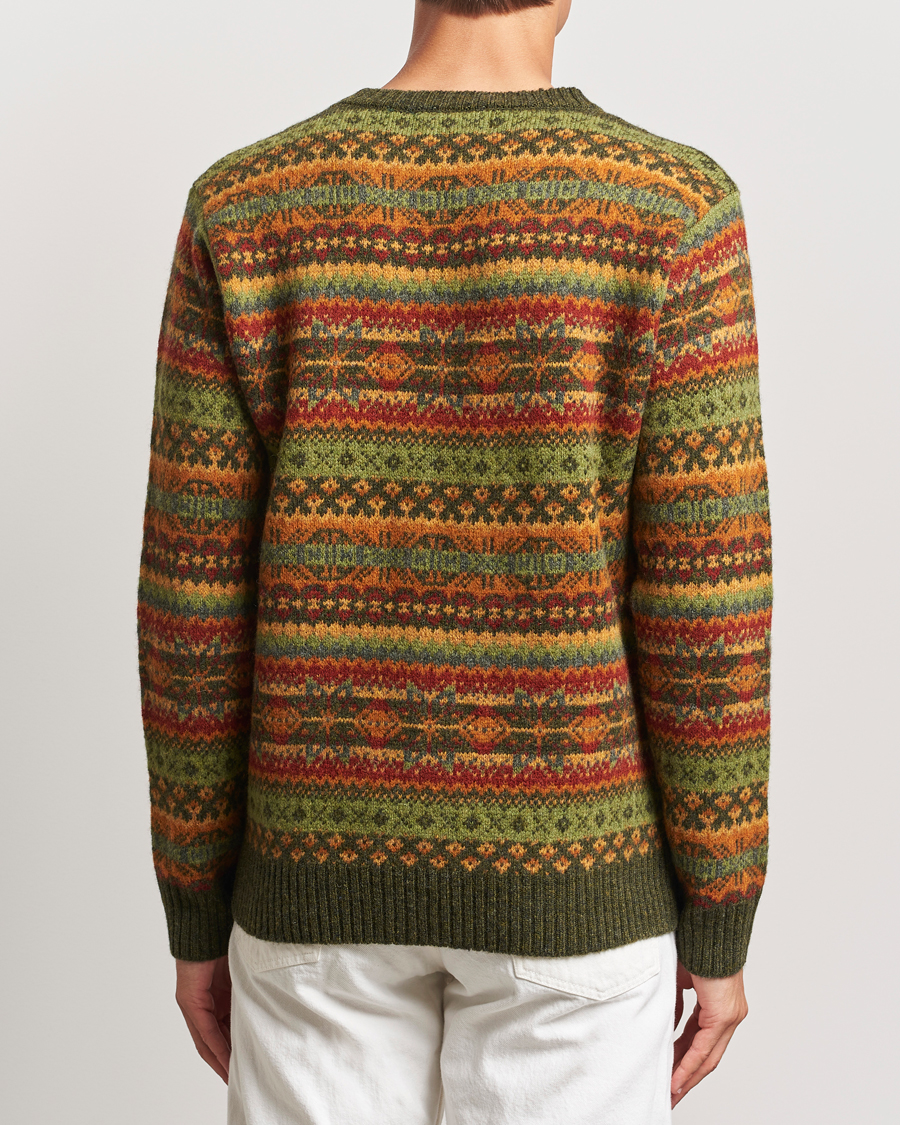 Homme | Pulls Et Tricots | Harley Of Scotland | Supersoft Lambswool Fairisle Crewneck Green